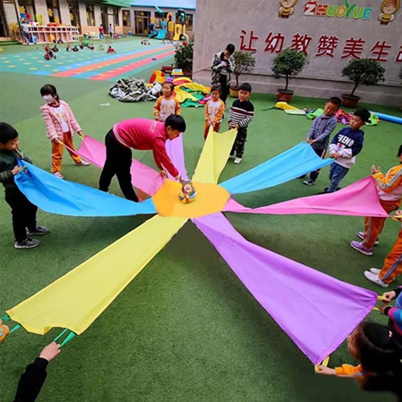 Outdoor Play Toys For Kids Big Rainbow Parachute Physical Training Toy Sport Game Tents Plaything Umbrella Octagonal