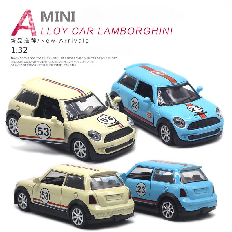 1/32 BMW Mini Cooper классический автомобиль Высокая симуляция Литой металлический сплав Модель автомобиля Инерционный Коллекция Детская игрушка Подарки