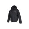 Logo Long Sleeve Zip Hooded Cotton Jacket Winter Women Jacket Black GT6593
