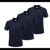 Men's Short-sleeved Polo Shirt ( Set of 3 ) Navy Blue - - Blue