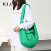Japanese Casual Literary Dumpling Bag, Small Fresh Nylon Shoulder Bag, Fashionable Solid Color Messenger Women's Bag