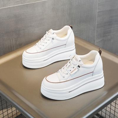Весна новая танкетка платформа повседневная обувь внутренняя высота увеличение женская обувь маленькая белая обувь одинарная обувь бархат