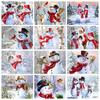 5d Diamond Embroidery Cross Stitch Snowman Diamond Painting Full Drill Square Cartoon Diamond Mosaic Christmas Gift