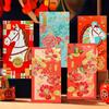 6pcs Chinese Style New Year Money Envelope Gold Stamping Lucky Red Pockets Gift Bag