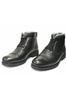 Men's Fashion Genuine Leather Flat Heeled Booties Black Winter Boots Shoes