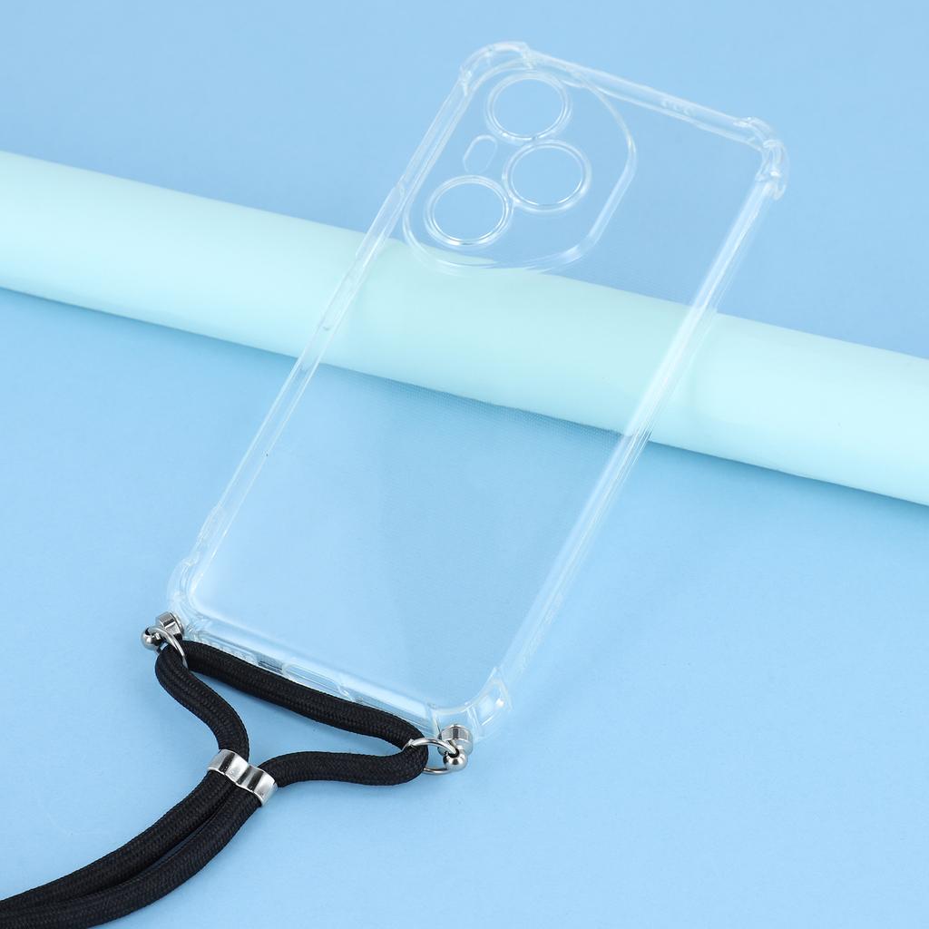 For Honor 400 Pro 5G (Global) Case Reinforced Corner TPU Clear Phone Cover with Lanyard