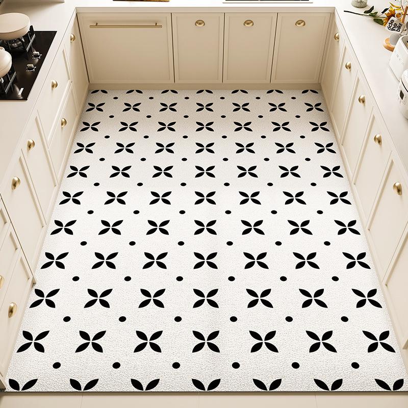 Fresh Kitchen Mat - Waterproof, Oil-Resistant, Non-Slip PVC Leather Area Rug, Easy-Clean and Cuttable Floor Mat for Home Use