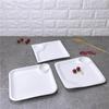 10-inch White Ceramic Square Dumpling Plate with Vinegar Dish
