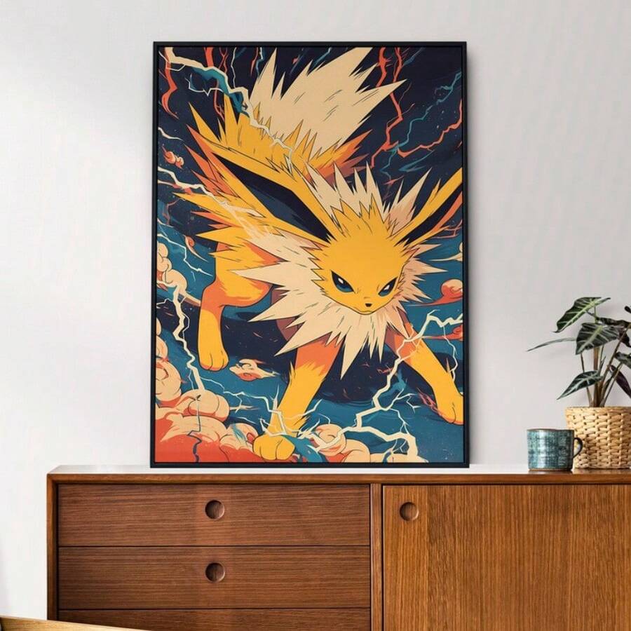 Anime Pokemon Raichu Mewtwo Flareon Jolteon Posters Wall Art Prints Living Room Decor Canvas Painting Home Kids Gift Unframed