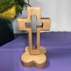 Solid Wood Cross Ornaments Base With Magnet Easter Jesus Christianity Catholicism Home Valentine's Day Gift Crafts Party Favors