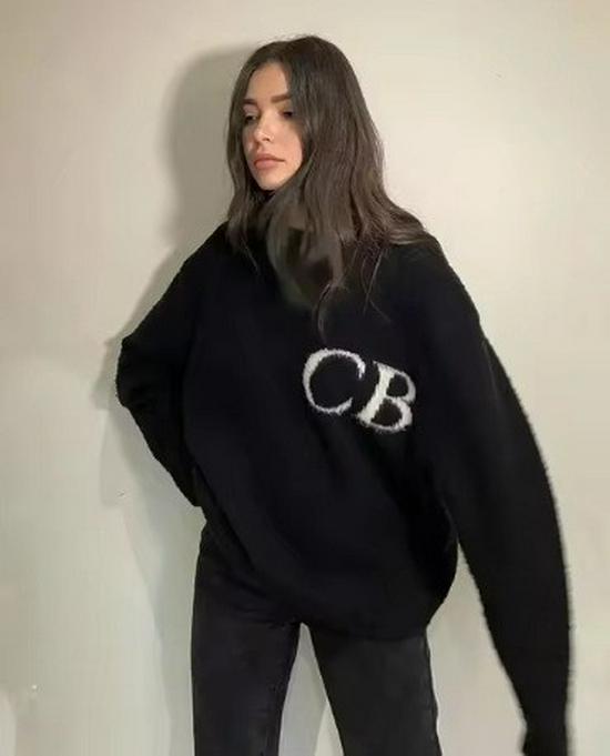 Мужской свитер в американском стиле с вышивкой и жаккардовым узором - Круглый вырез, Свободная вязка, Мода Осень/Зима