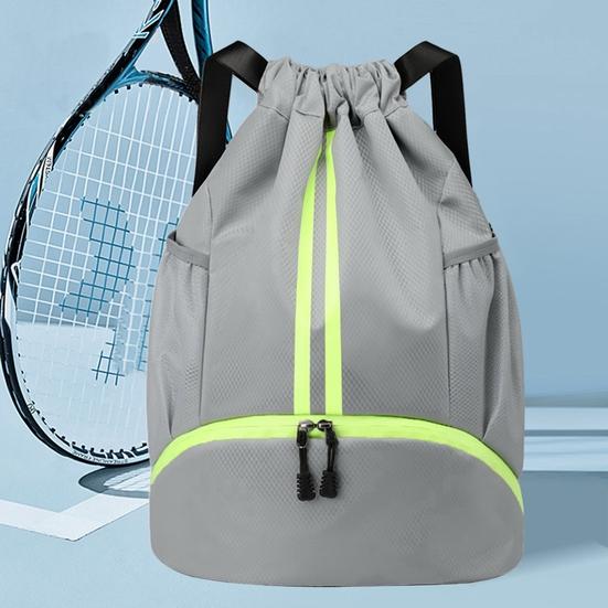Спортивная сумка для спортзала с шнурком Футбольная сумка большой вместимости Регулируемый спортивный рюкзак с отделением для мячей Водонепроницаемая спортивная сумка из ткани Оксфорд