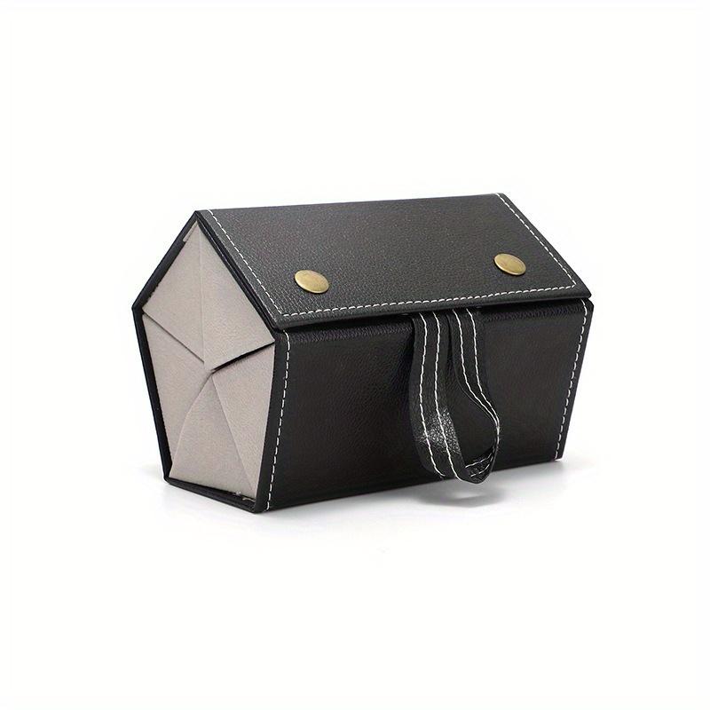 1pc Glasses Storage Box Foldable Five Piece Box Multifunctional Multi Grid Glasses Jewelry Storage Leather Handmade Glasses Box
