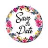 Darling Souvenir 45 Pcs Round White Floral & Vines Border Save The Date Wedding Stickers-1.6 Inches