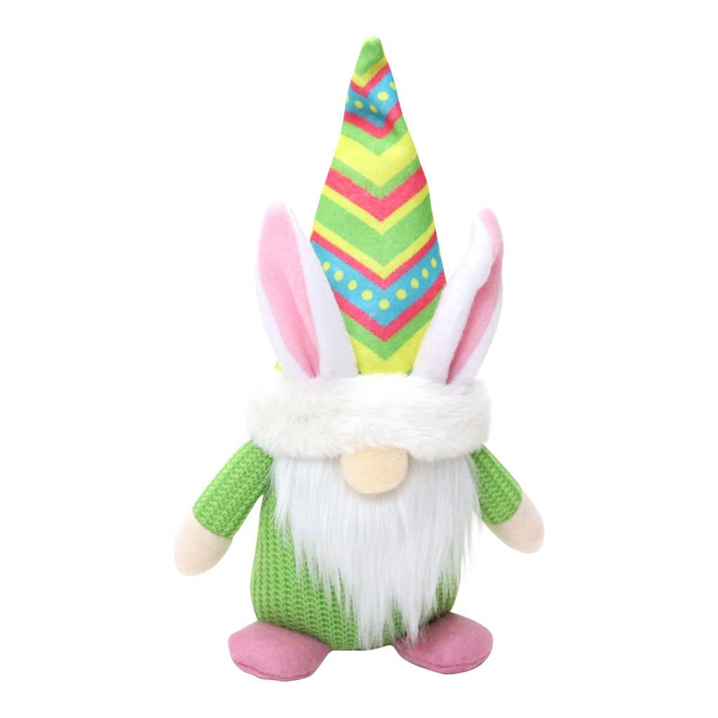 Декор для дома в виде пасхального гнома. Гном плюшевый кролик держит пасхальное яйцо-морковку. Кукла-гном ручной работы. Пасхальный подарок в виде кролика, украшение для внутреннего весеннего подноса