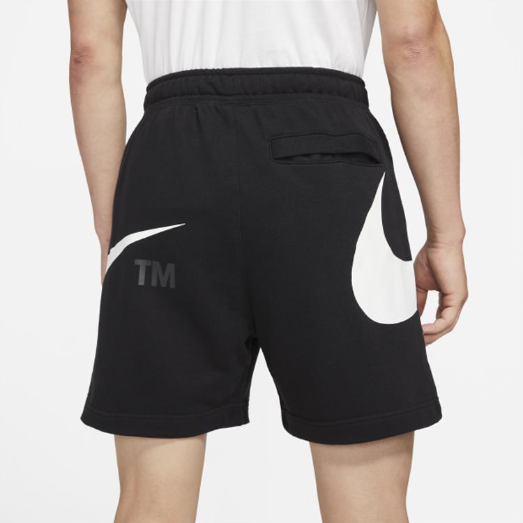 Nike Спортивная одежда Двойная галочка с большим логотипом Шорты свободного кроя Мужские шорты черные DD5998-010