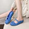 Внутреннее увеличение высоты сумка-бант голова полусандалии женская обувь новая весна и лето темперамент Мэри Джейн туфли-лодочки