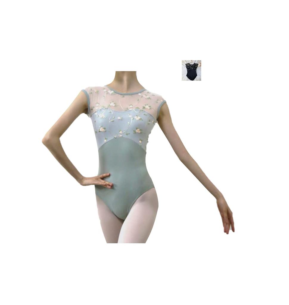 ProDance and Black Embroidered Tank Top with Stylish Cutouts for Ballet Leotards Mint, Ivory, (PLT014MA) (M, Black)