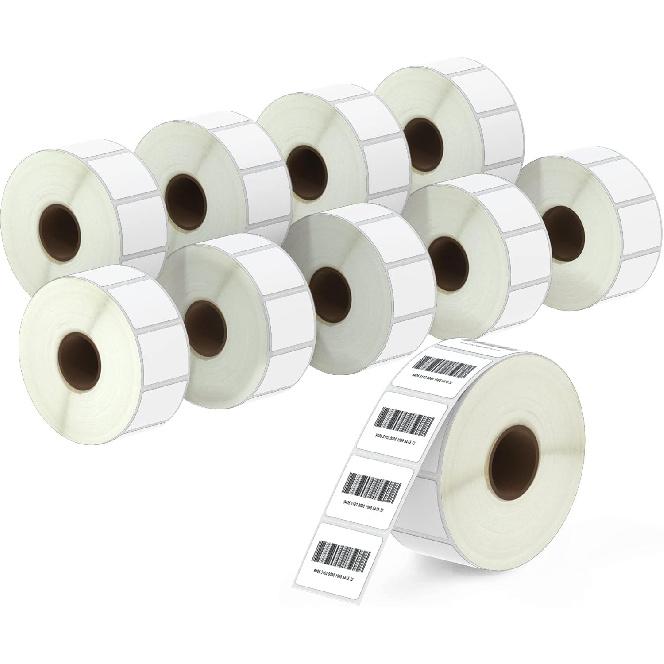 BETCKEY - 1.25" X 1" (32 Mm X 25 Mm) Barcode & Address Labels Compatible with Zebra & More Label Printer,Premium Adhesive & Perforated [10 Rolls,