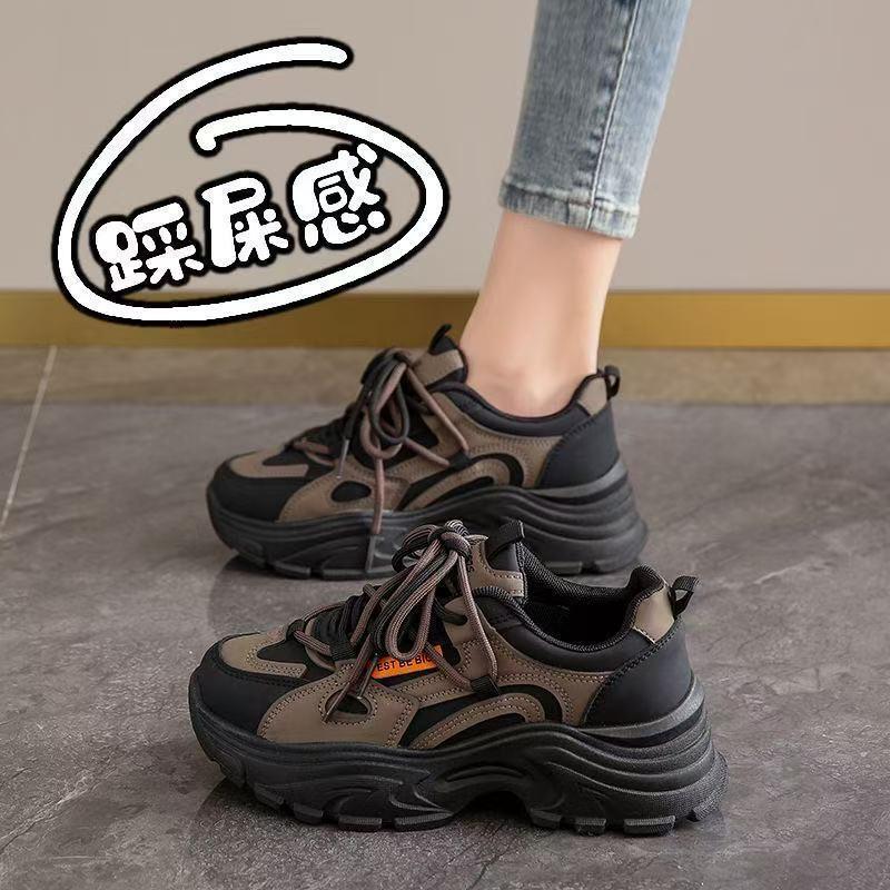 Самая продаваемая женская водонепроницаемая спортивная обувь: Легкие, Нескользящие, Толстая Подошва для Универсальной Весенне-Осенней Носки в Черном цвете