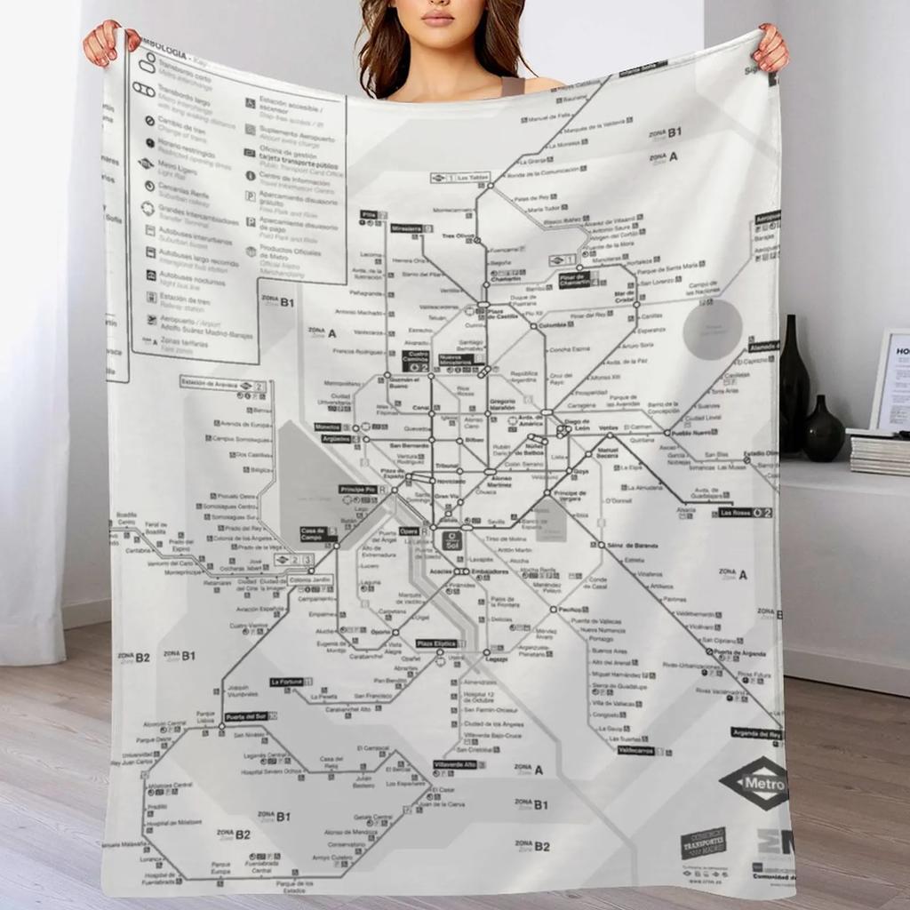 Плед Метро Мадрида Одеяла для кровати Одеяла Диваны для декора Мягкое Большое Одеяло