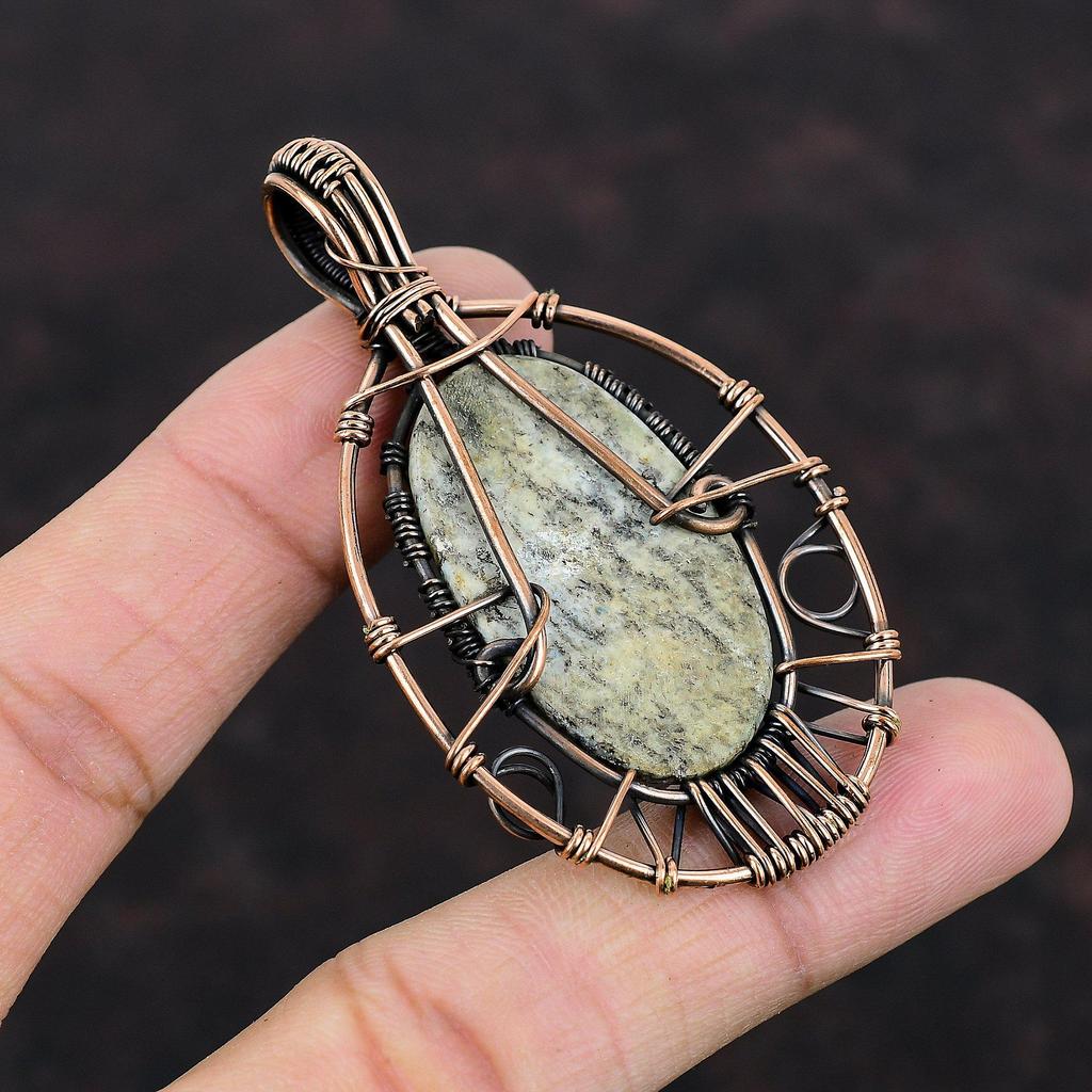 Tree Of Life K2 Jasper Pendant Copper Wire Wrapped Pendant K2 Jasper Gemstone Jewelry Handmade Boho Pendant Copper Jewelry Pendant For Gift