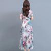 New Elegant Floral Fashion Dress Women's Summer Fashion Cover Belly Slim Long Flowing Dress Beach Skirt.