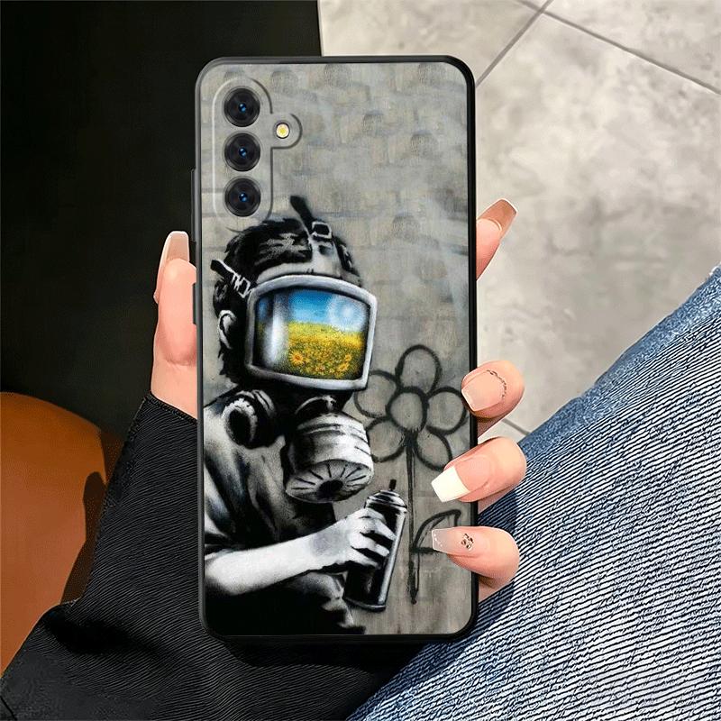 B-Banksy Art Graffiti Artist Soft Phone Case for Samsung A17 A37 A57 A16 A26 A36 A56 A15 A25 A35 A55 A14 A24 A34 A54 A13 A23 A33