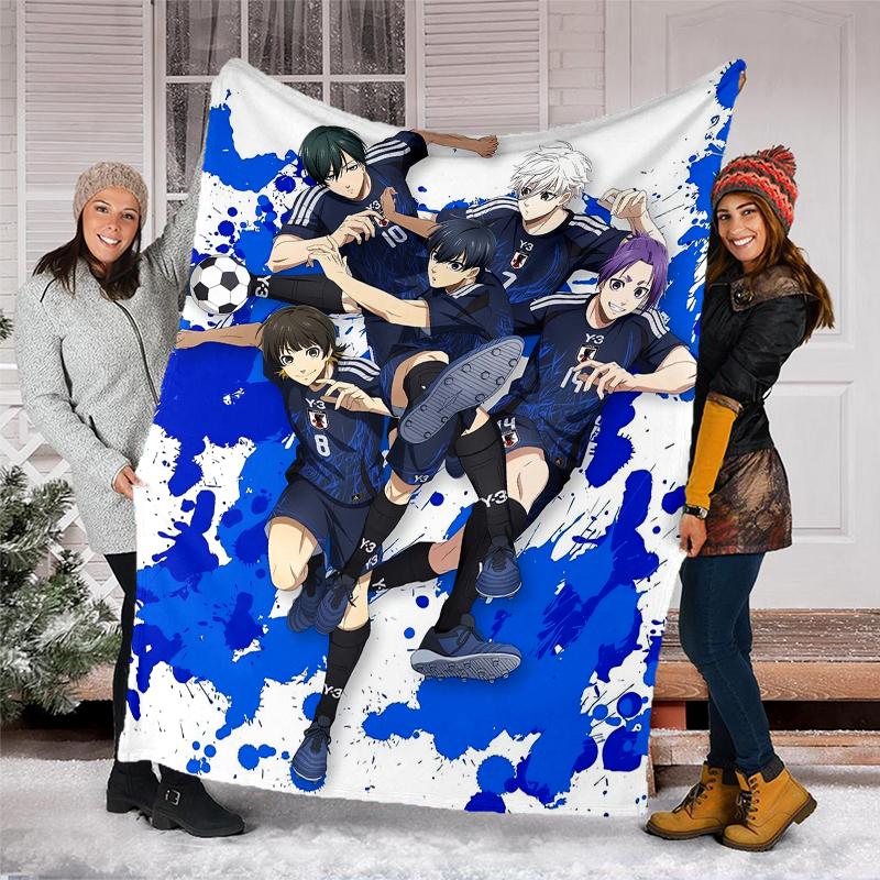 BlueLock Theme Printed Blanket - Perfect for Couch, Bed, Travel & Outdoor Use | Machine Washable, Cozy & Durable.