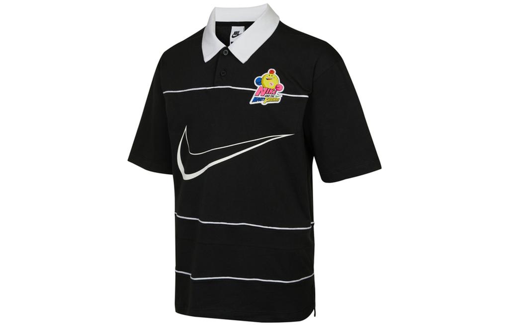 Nike Мужские рубашки-поло Черный воротник-поло Умеренный прямой крой DM7918-010