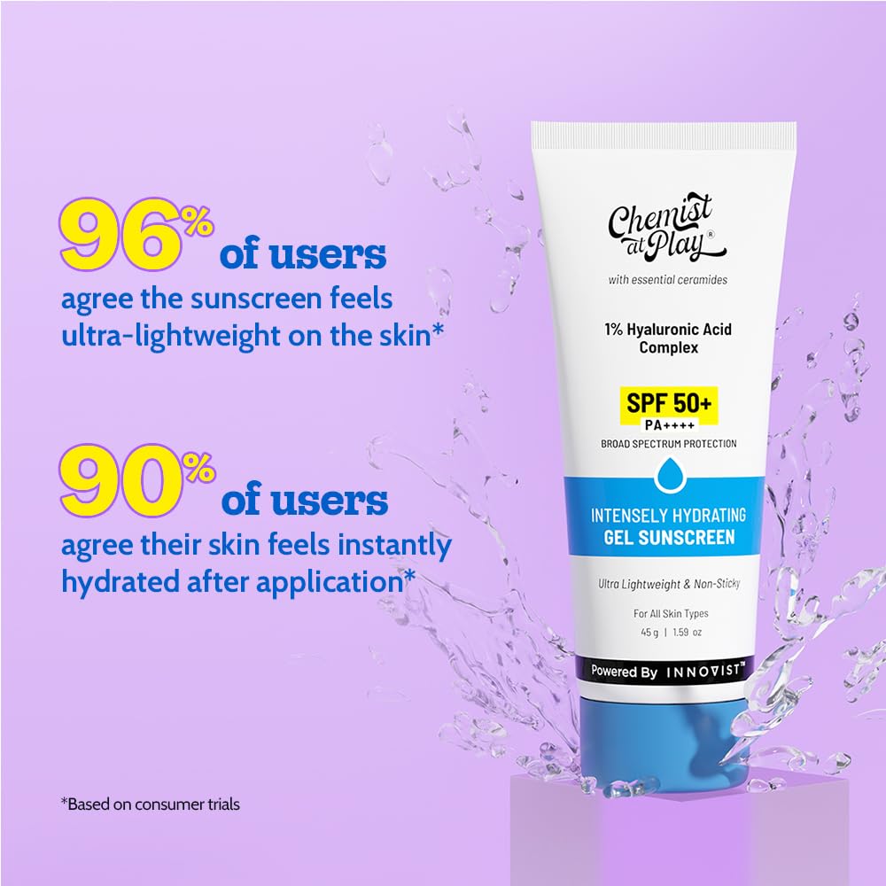 Chemist At Play Интенсивно увлажняющий гелевый солнцезащитный крем SPF 50+ PA++++ 45 г Ультралегкий Нелипкий