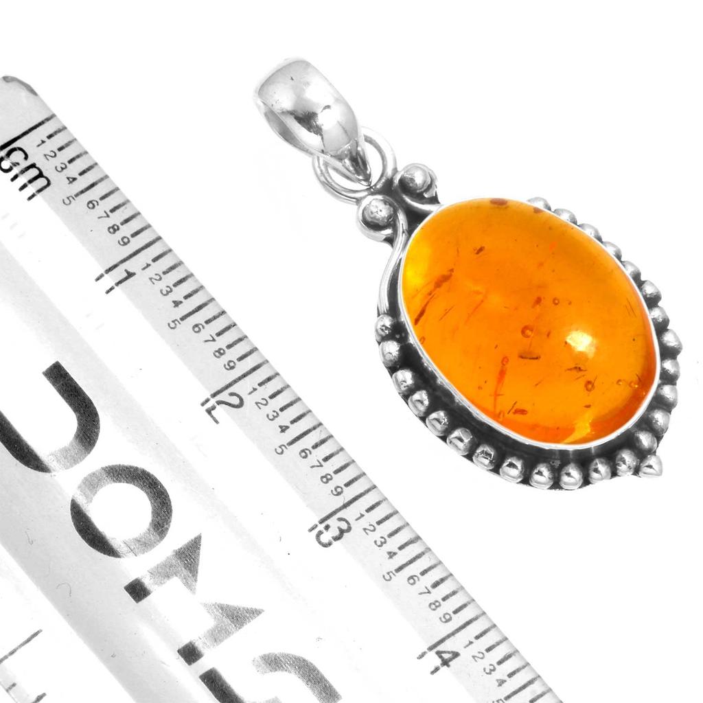 925 Sterling Silver Pendant Women Handmade Jewelry Friendship Day Gift Amber Amethyst Black Onyx Carnelian Garnet Quartz Green Onyx Gold Stone