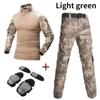Тактическая камуфляжная военная форма, костюм для мужчин, армейская одежда, армейская рубашка + брюки-карго + наколенники на локтях