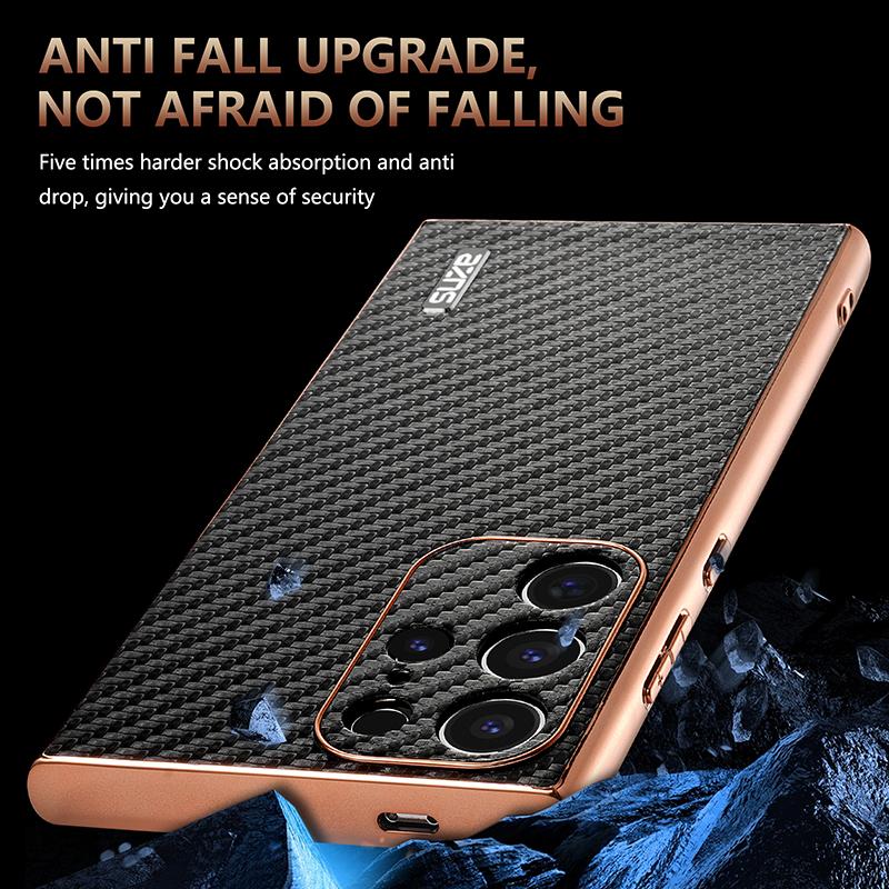 Чехол для телефона с гальваническим рисунком из углеродного волокна для Samsung Galaxy S23 S24 FE S22 Ultra Plus S21FE A25 A54 A55 5G A14 A15