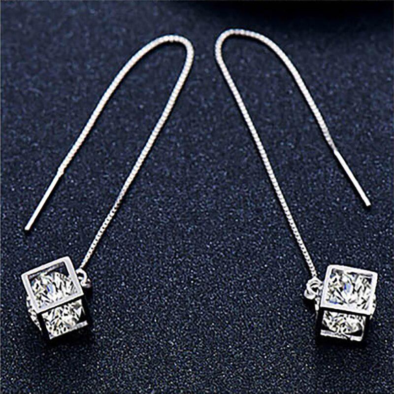 Lindon Earrings with Geometric Shape Zircon for Women Jewelry Drop Earring Wedding Party Gifts KTJ