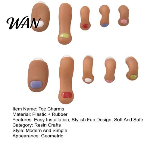 Toe Charms Nails 10Pcs Artificial Toes Set DIY 3D Shoes Decoration Comfortable Plastic Plugs with Realistic Shape Buckle Accessories for Party
