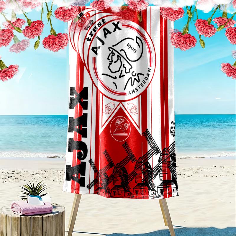 AFC Ajax Print Beach Towel, Large Soft Quick Dry Towel for Beach Camping Swimming