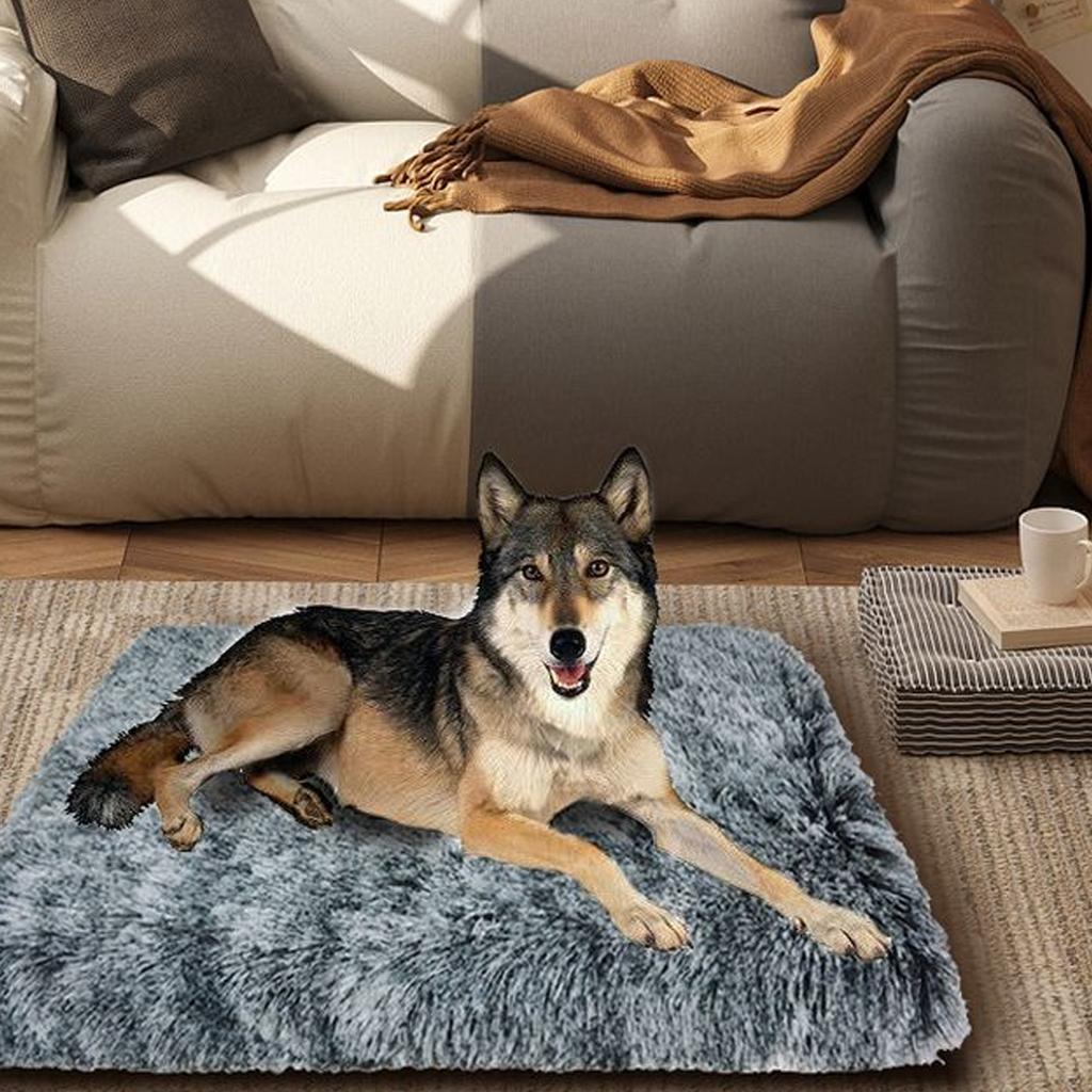 Длинный ворс квадратный коврик для домашних животных домик для кошек кровать для собак коврик съемный нескользящий дно глубокий сон диван зимние теплые кровати кошки