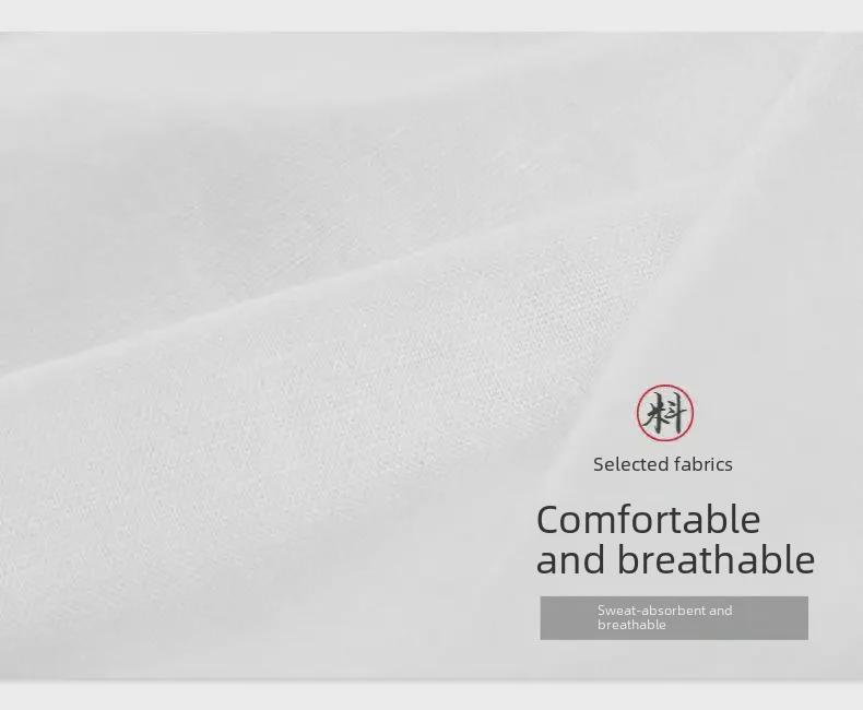 Мужская футболка с коротким рукавом из хлопка и льна с вышивкой «Китайский журавль»