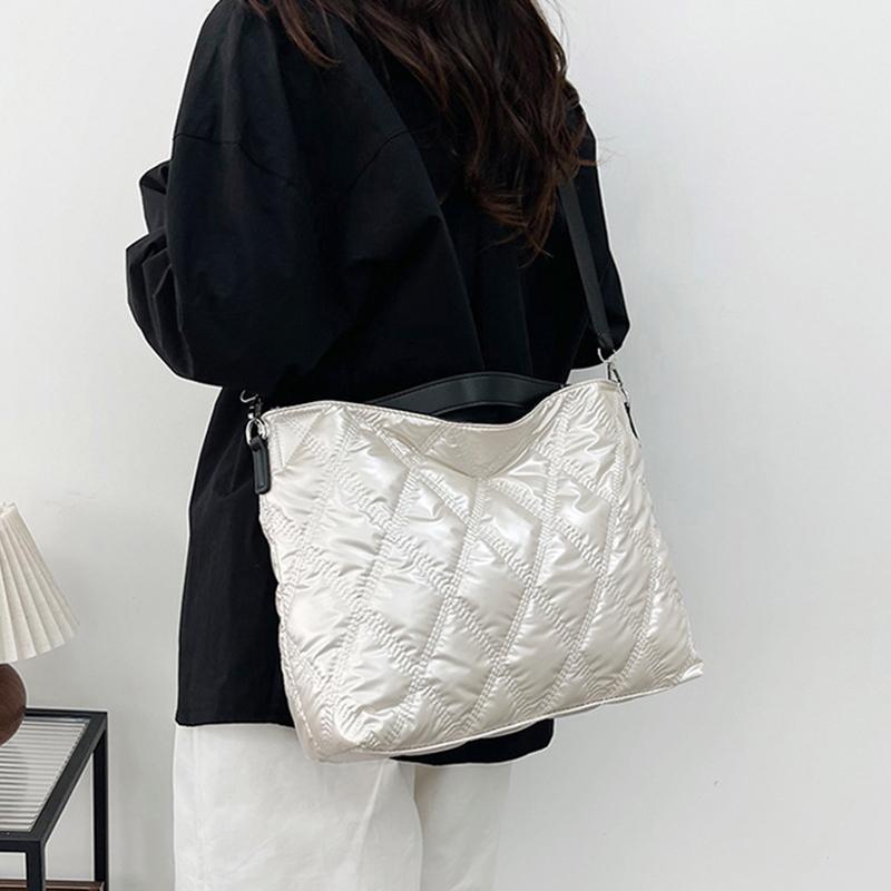 Simple Versatile Diamond Large Capacity Retro Handbag Women's Casual Soft Handle Crossbody Shoulder Bags