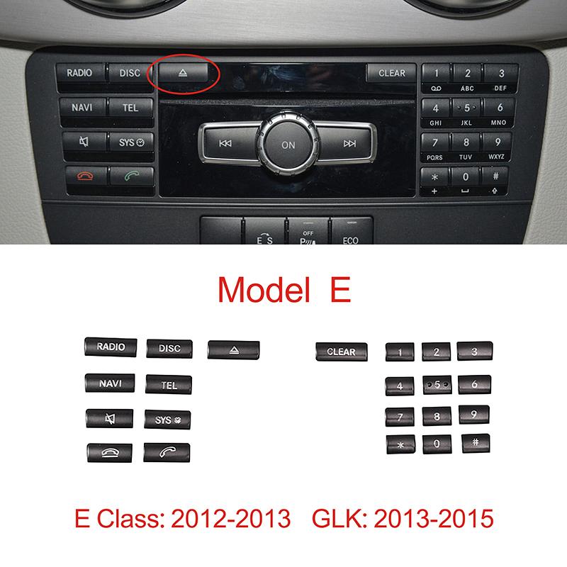 Car Accessories Center Console CD Multimedia Button Frame Cover Sticker For Mercedes Benz E Class W212 2014-2015 CLS 2012-2013