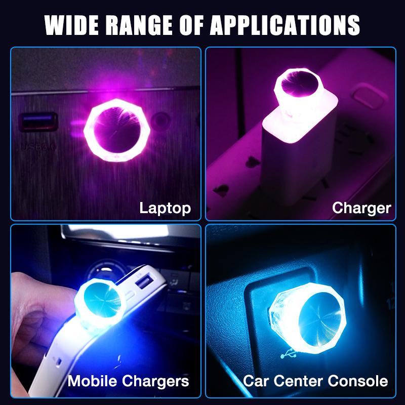 SEAMETAL Окружающее освещение Plug Play Украшение интерьера Легкий автомобиль Mini USB Светодиодная декоративная лампа для автомобиля