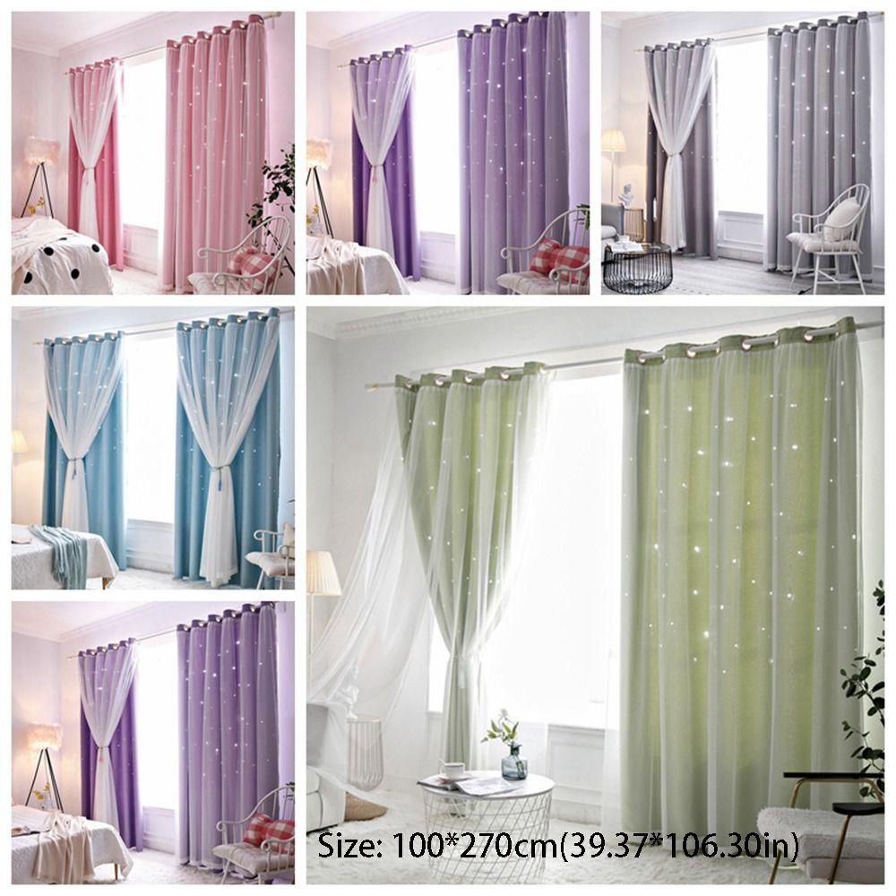 Цветные Звезды Шторы Романтические Оконные Драпировки Современный Стиль Тюль Блэкаут Шторы Спальня