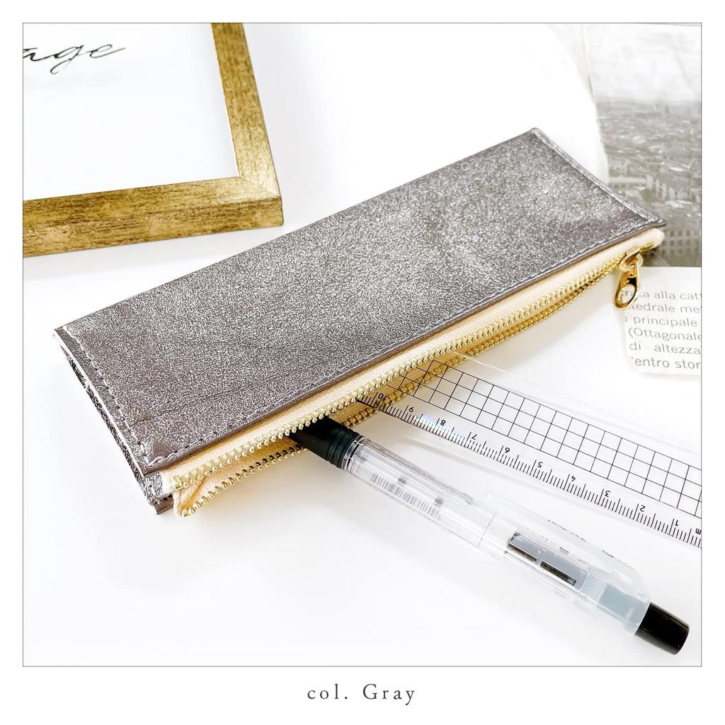 Ручка из натуральной кожи, карандаш, ручка для письма, итальянская ручка, хромированный корпус цвета индиго, блестки, футляр, кожа, держатель, компактный, тонкий, канцелярские товары, инструменты,