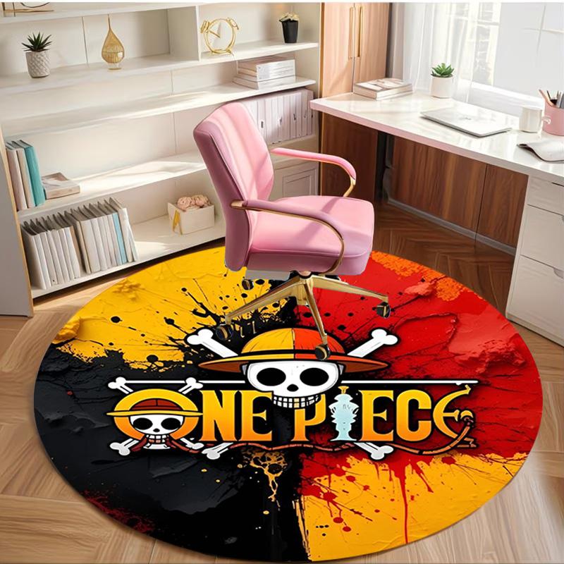 One Piece Print Round Rug, Washable Floor Carpet, For Entryway Dorm Laundry Room Office Study, Home Decor Birthday Christmas Gift