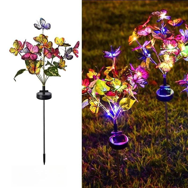 Solar Garden Butterfly Lights Outdoor Waterproof Decorative Lamp Festival Garden Lights for Yard Garden Yard Path Decoration