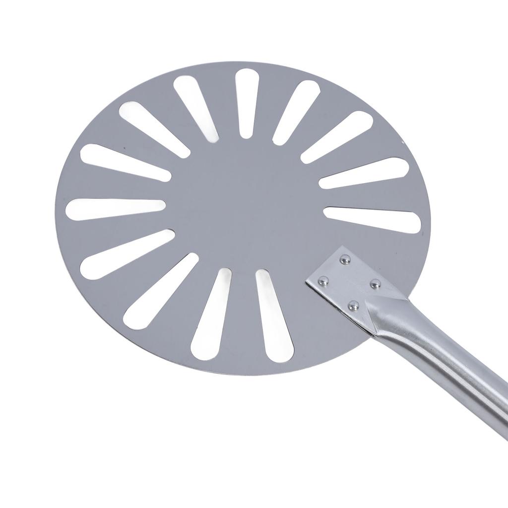 9 Inch Pizza Turning Peel Lightweight Stainless Steel Perforated Pizza Peel Metal Pizza Turner Peel with 2 Wooden Long