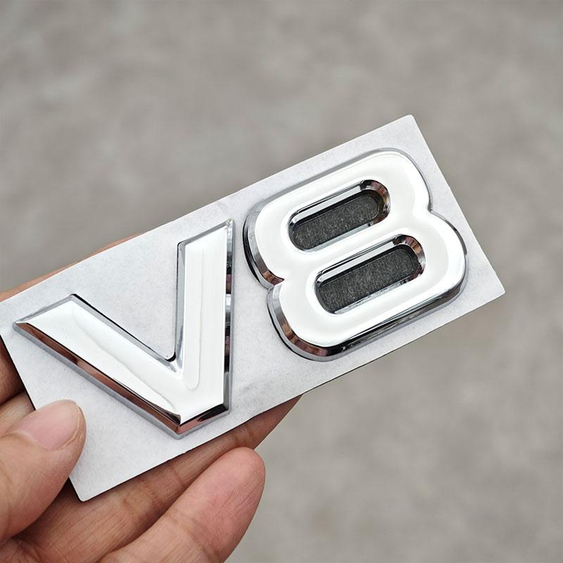 3D Металлическая Хромированная Черная V8 Наклейка на Задний Багажник Автомобиля Шильдик Значок Наклейки для Автоаксессуаров