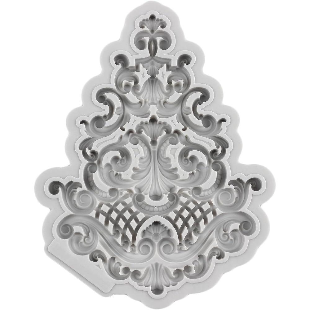 Свиток в стиле барокко, рельефное украшение для торта, формы для помадки, европейские винтажные ювелирные изделия, силиконовая форма для украшения торта, полимерная глина, конфеты, шоколад