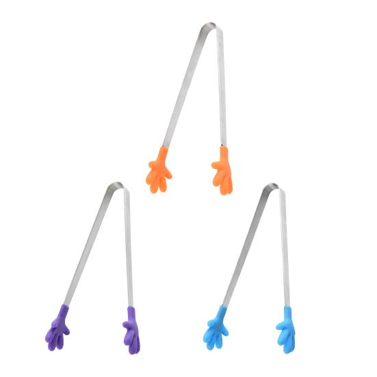 Мини-щипцы Сервировочные щипцы из нержавеющей стали в форме ладони Щипцы для еды для кубиков льда Сахар Фрукты Салат Барбекю Гриль Шведский стол Кухня Кулинария